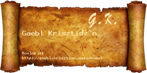 Gaebl Krisztián névjegykártya